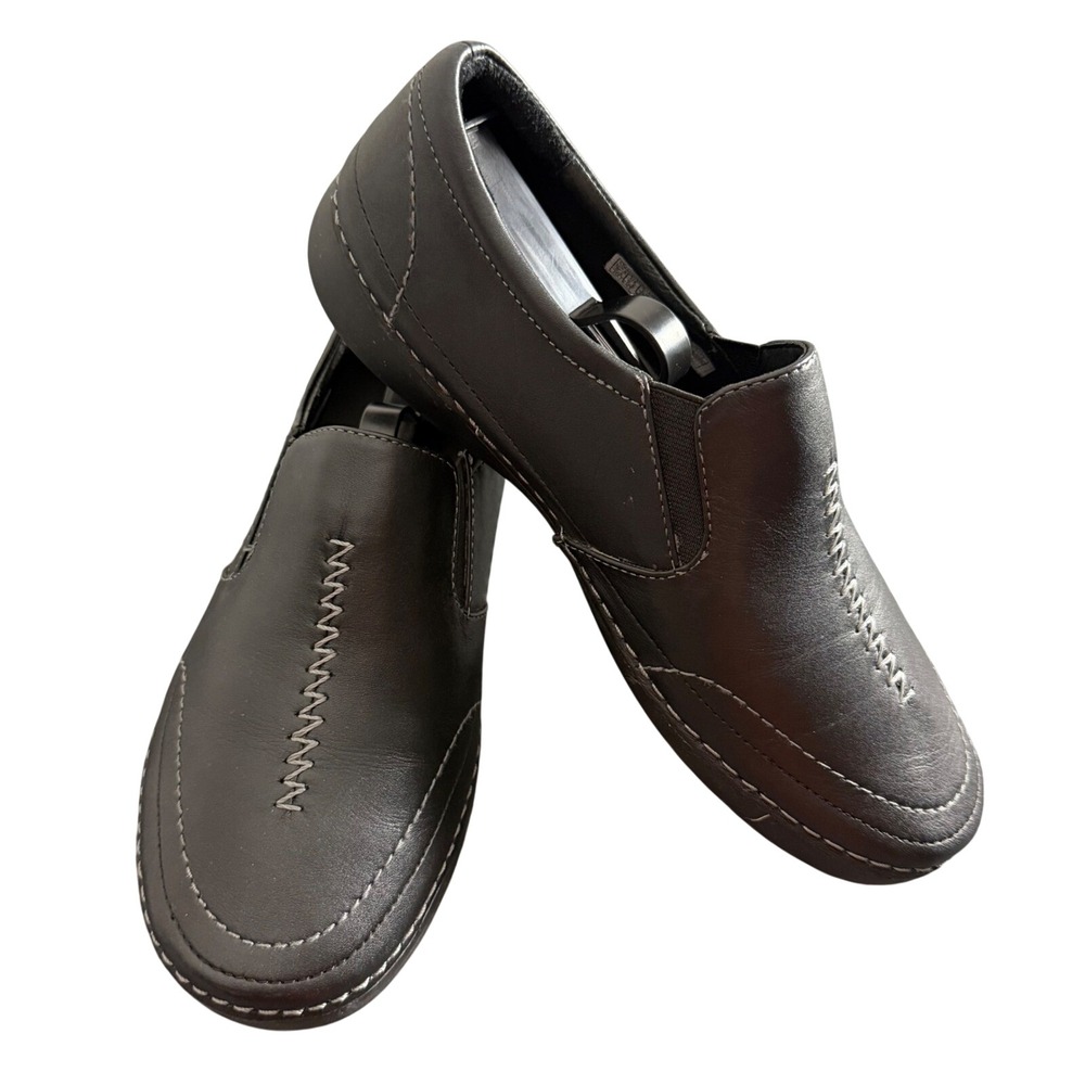 Vionic Black Leather Slip On Loafers Orthotic Shoes‎ 456 ADDISON Womens 8.5